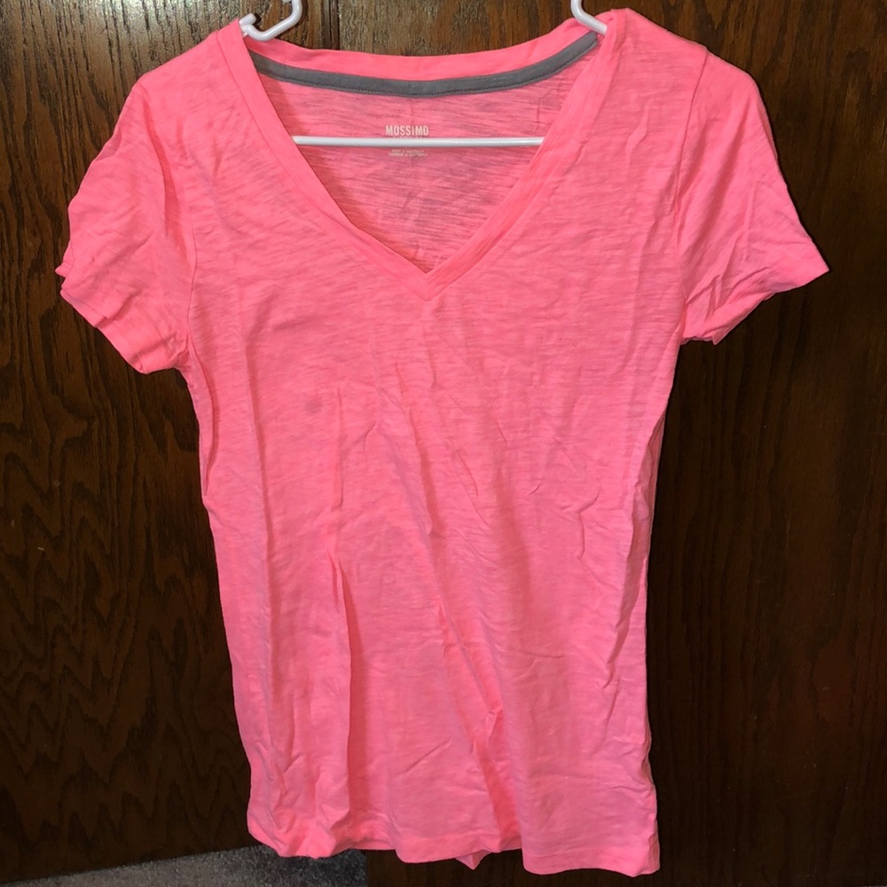 Light Neon Pink V Neck